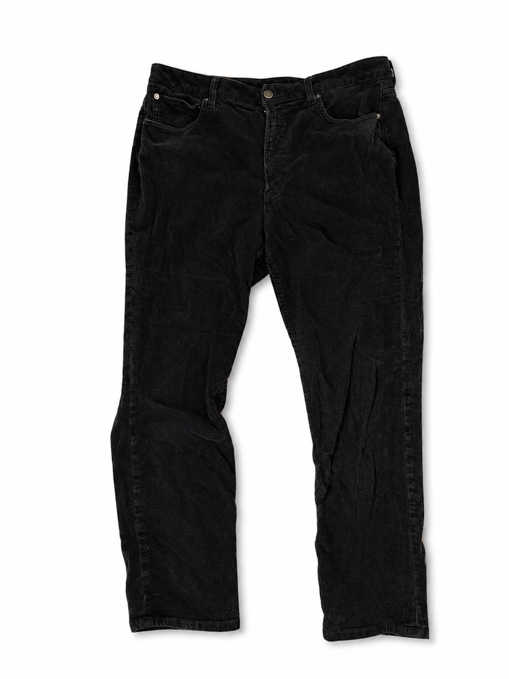 Quince Black Straight-Leg Corduroy Pants